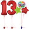 Red 13th Birthday Balloon Bouquet Set