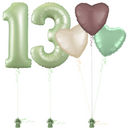 Olive Green 13th Birthday Balloon Bouquet Set