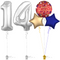 Silver 14th Birthday Balloon Bouquet Set