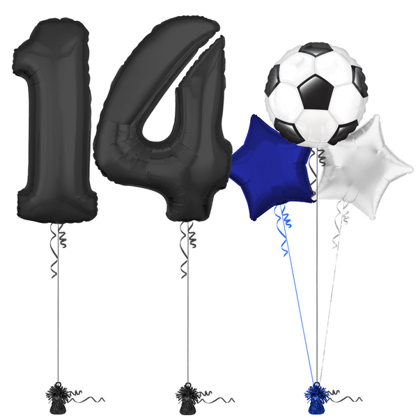 Soccer Champ 14th Birthday Balloon Bouquet Set