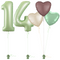 Olive Green 14th Birthday Balloon Bouquet Set