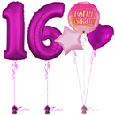 Hot Pink 16th Birthday Balloon Bouquet Set