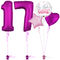 Hot Pink 17th Birthday Balloon Bouquet Set