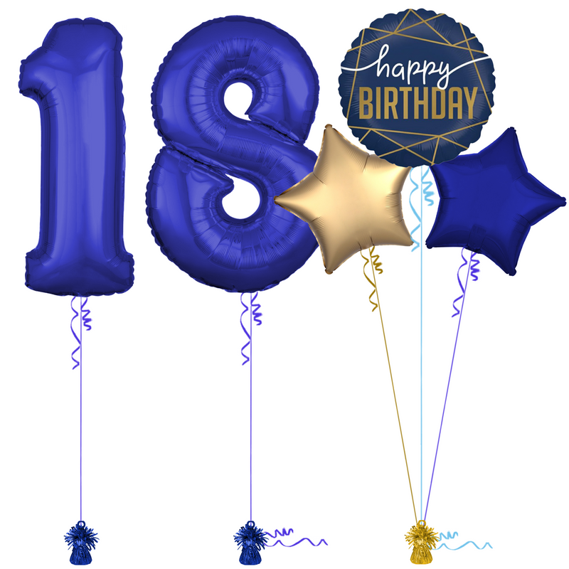 Royal Blue 18th Birthday Balloon Bouquet Set