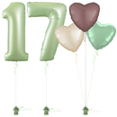 Olive Green 17th Birthday Balloon Bouquet Set