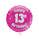 Happy Birthday 13th Pink Foil Balloon Bouquet