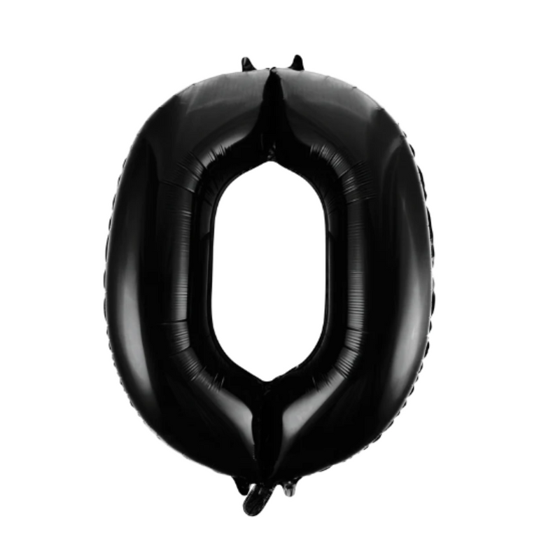 Black Number Large Shape Balloon