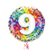 Happy 9th Birthday Confetti Balloon Bouquet