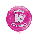 Happy Birthday 16th Pink Foil Balloon Bouquet