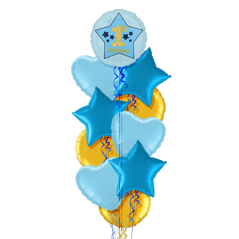 1st Birthday Blue Balloon Bouquet