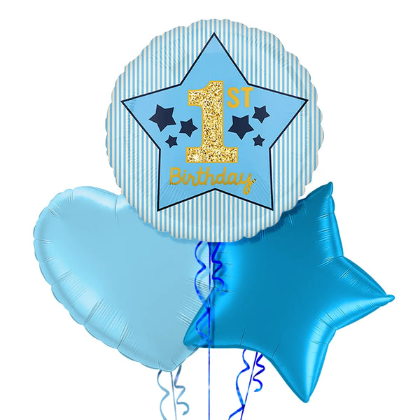 1st Birthday Blue Balloon Bouquet