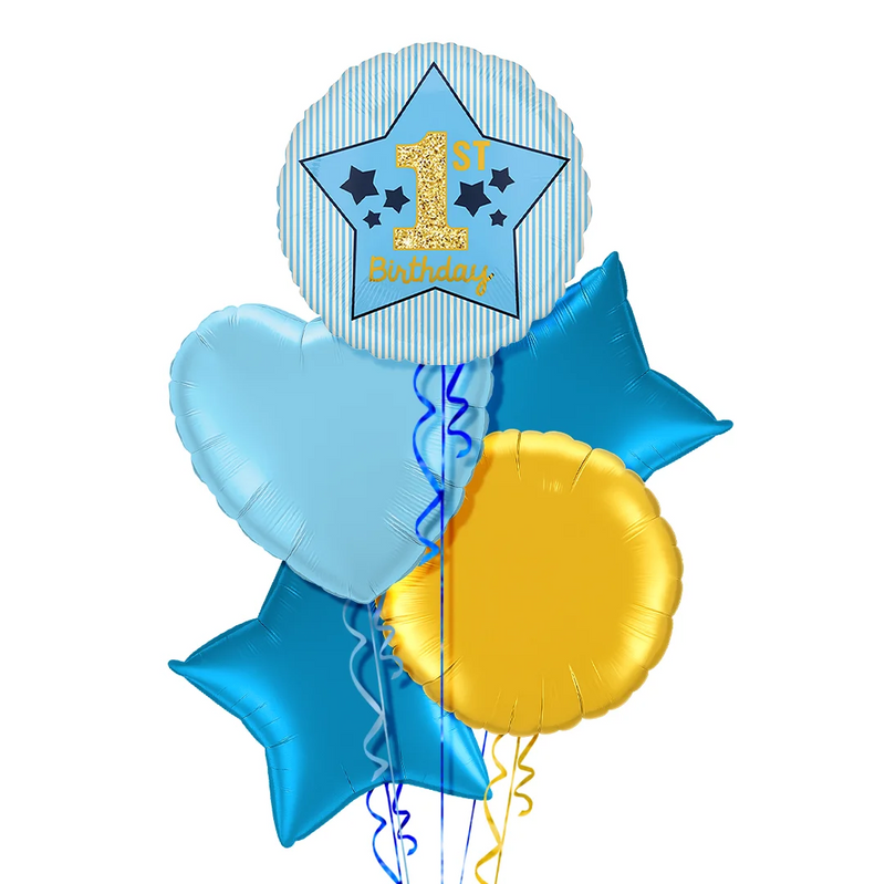 1st Birthday Blue Balloon Bouquet