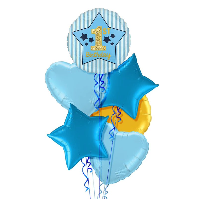 1st Birthday Blue Balloon Bouquet