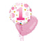 1st Birthday Girl Pink Polka Dot Balloon Bouquet