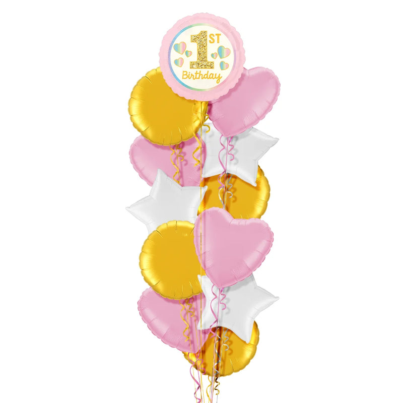 1st Birthday Pink Balloon Bouquet