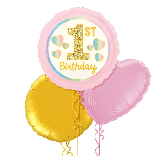 1st Birthday Pink Balloon Bouquet