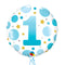 1st Birthday Blue Polka Dot Balloon Bouquet
