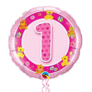 1st Birthday Teddy Bears Pink Balloon Bouquet