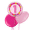 1st Birthday Teddy Bears Pink Balloon Bouquet