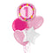 1st Birthday Teddy Bears Pink Balloon Bouquet