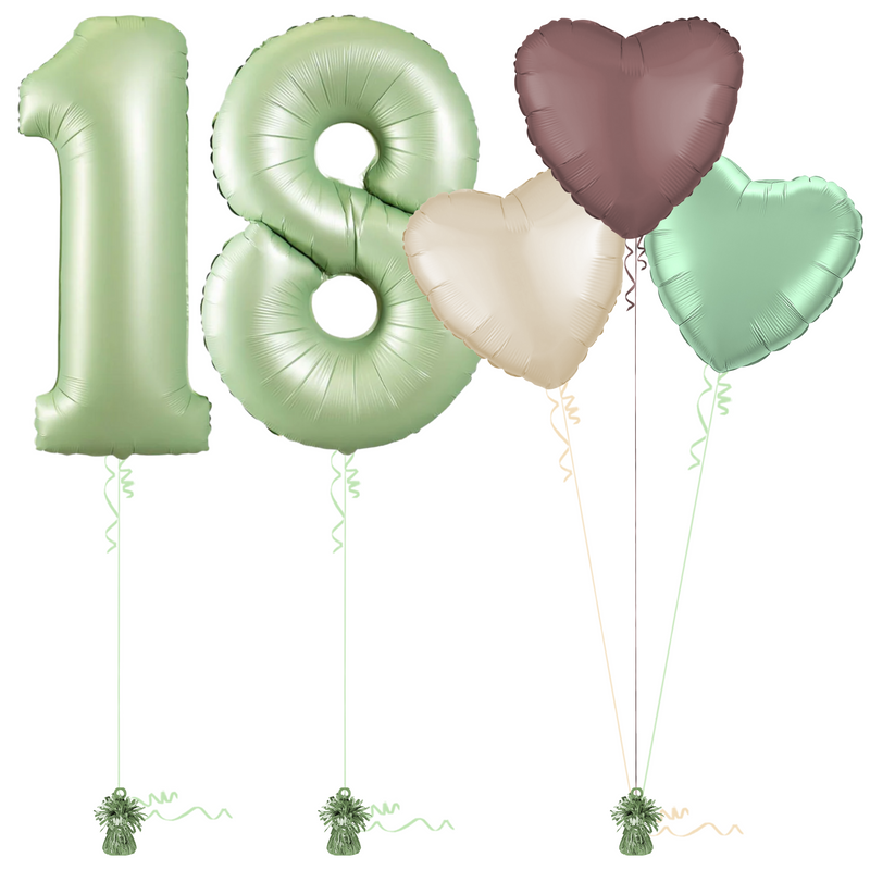 Olive Green 18th Birthday Balloon Bouquet Set
