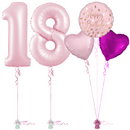 Pastel Pink 18th Birthday Balloon Bouquet Set