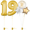 Gold 19th Birthday Balloon Bouquet Set