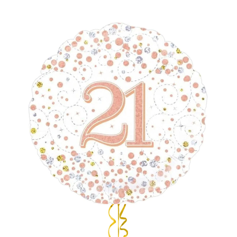 Happy 21st Birthday Rose Gold Balloon Bouquet