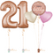 Rose Gold 21st Birthday Balloon Bouquet Set