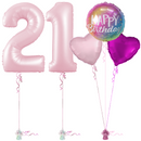 Pastel Pink 21st Birthday Balloon Bouquet Set