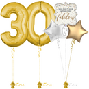 Gold 30th Birthday Balloon Bouquet Set