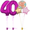 Hot Pink 40th Birthday Balloon Bouquet Set