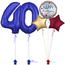 Royal Blue 40th Birthday Balloon Bouquet Set