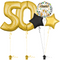 Gold 50th Birthday Balloon Bouquet Set