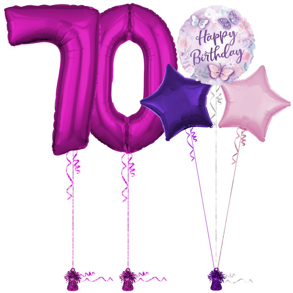 Hot Pink 70th Birthday Balloon Bouquet Set – Balloon Town