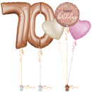 Rose Gold 70th Birthday Balloon Bouquet Set