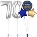 Silver 70th Birthday Balloon Bouquet Set