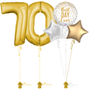 Gold 70th Birthday Balloon Bouquet Set