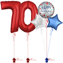 Red 70th Birthday Balloon Bouquet Set