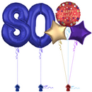 Royal Blue 80th Birthday Balloon Bouquet Set