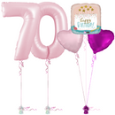 Pastel Pink 70th Birthday Balloon Bouquet Set