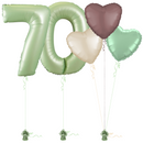 Olive Green 70th Birthday Balloon Bouquet Set