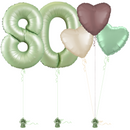 Olive Green 80th Birthday Balloon Bouquet Set