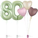 Olive Green 80th Birthday Balloon Bouquet Set