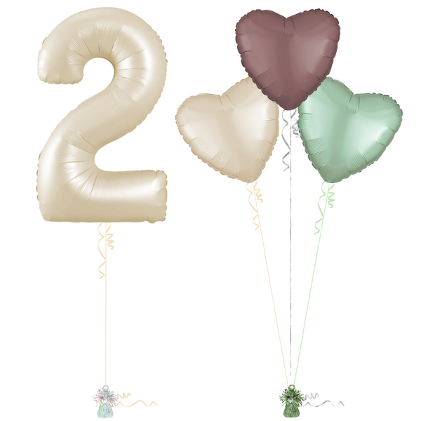 Cream 2nd Birthday Balloon Bouquet Set