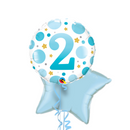 2nd Birthday Blue Dots Balloon Bouquet