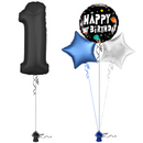 Cosmic Celebration 1st Birthday Balloon Bouquet Set