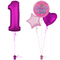 Hot Pink 1st Birthday Balloon Bouquet Set