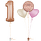 Rose Gold 1st Birthday Balloon Bouquet Set