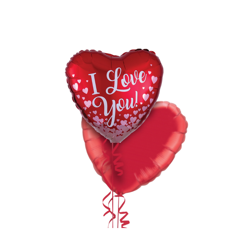 I Love You Confetti Hearts Balloon Bouquet